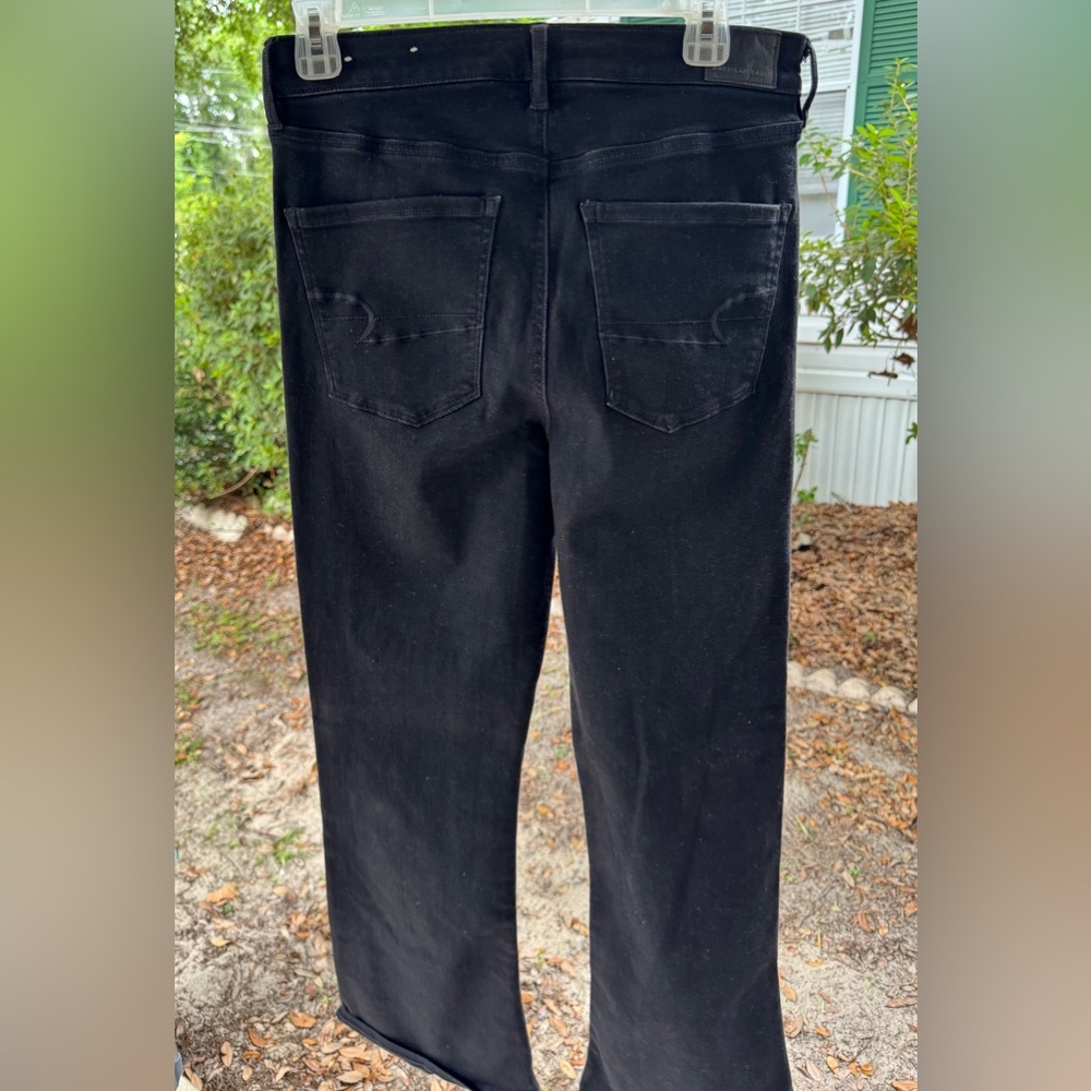 America Eagle black button fly flare jeans - Picture 3 of 6